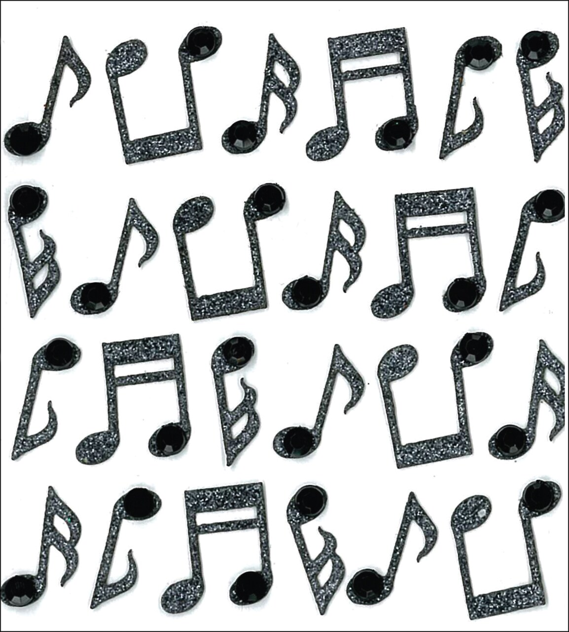 Jolee's Boutique Cabochon Dimensional Repeat Stickers - Music Notes, 24pcs